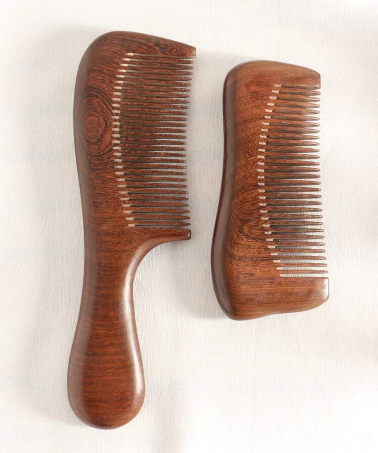 2Pcs Flower Wood Comb