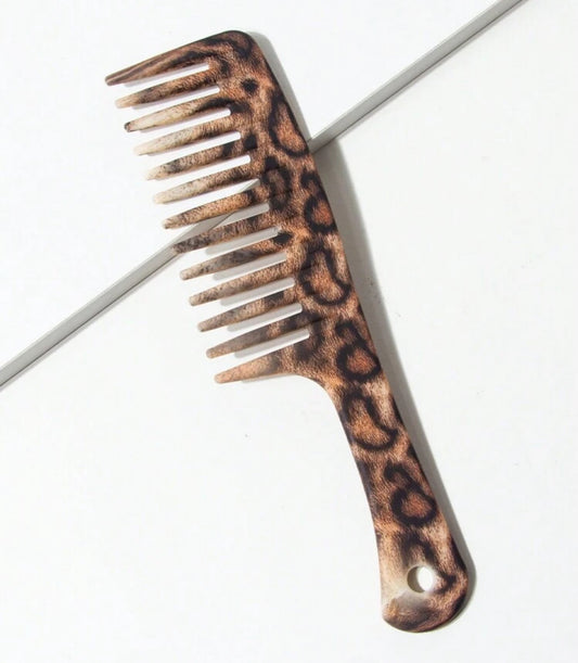 1Pc Marble Leopard Tooth Comb