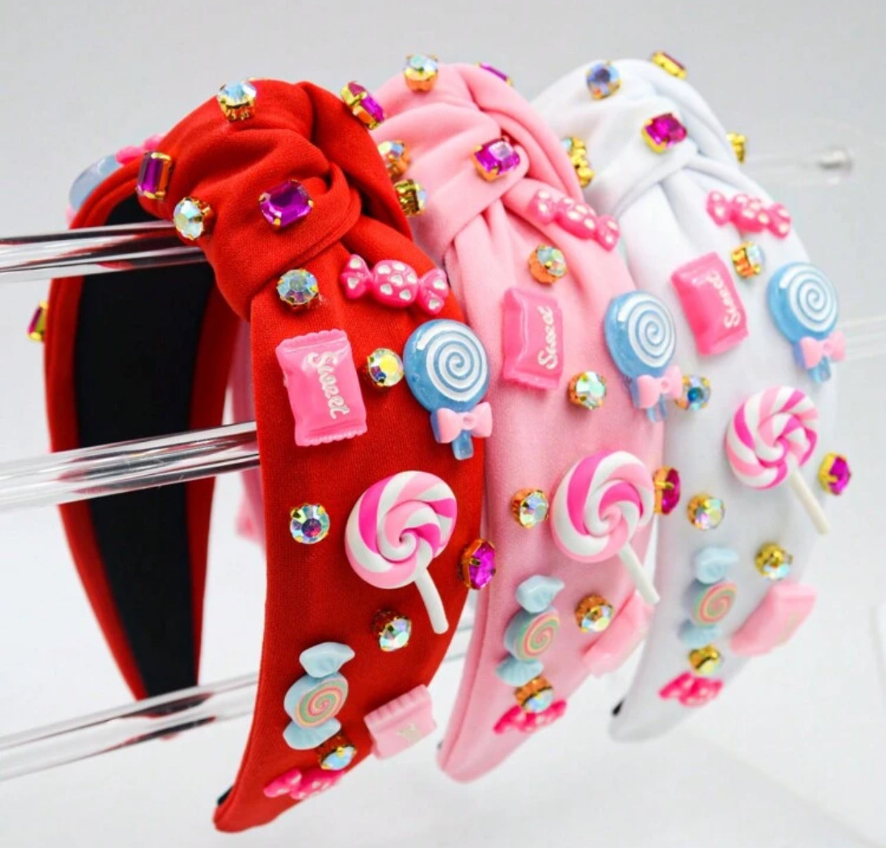 1pc Rhinestone Candy Knotted Headband