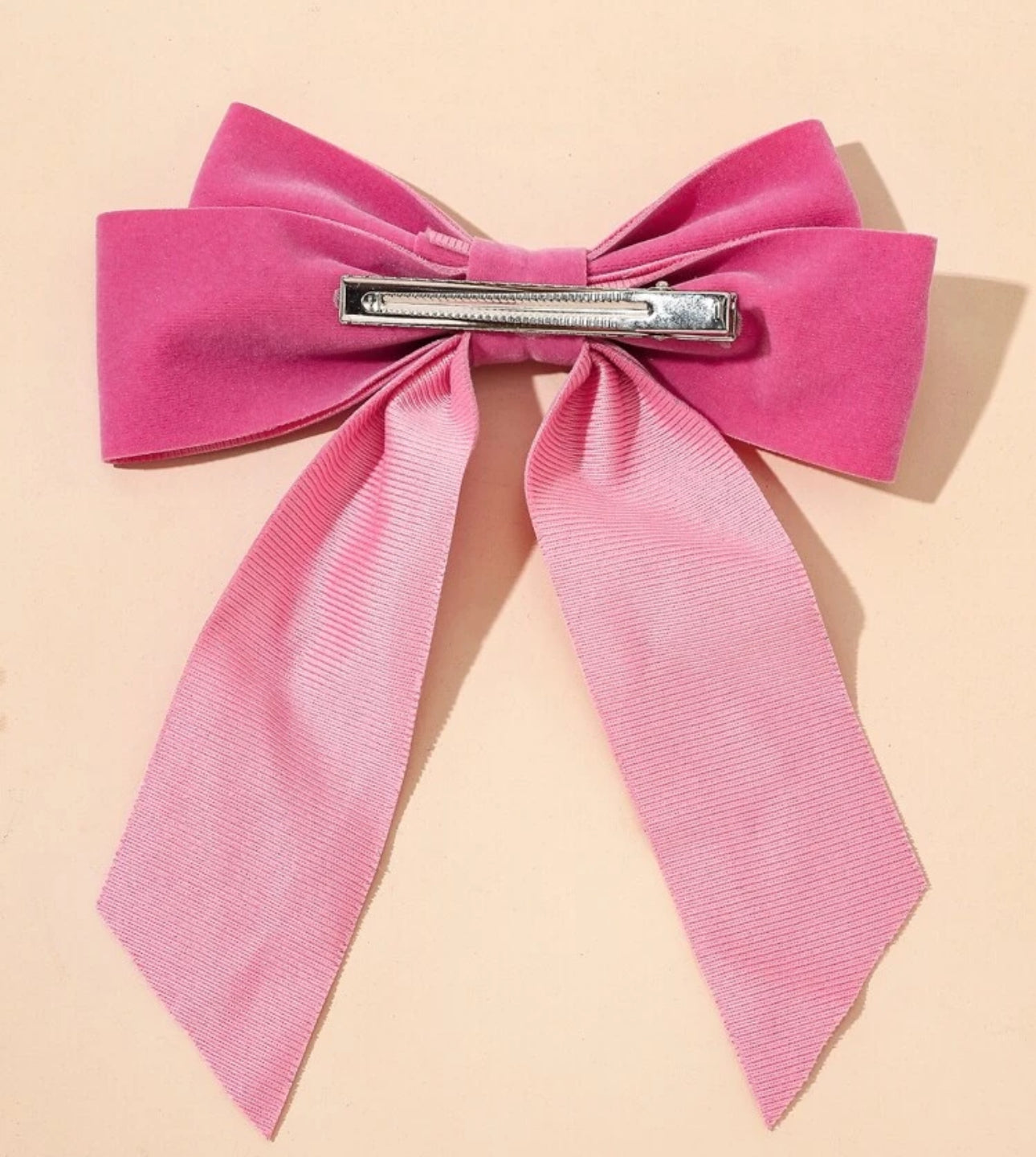 Pink Bow Hair Clip