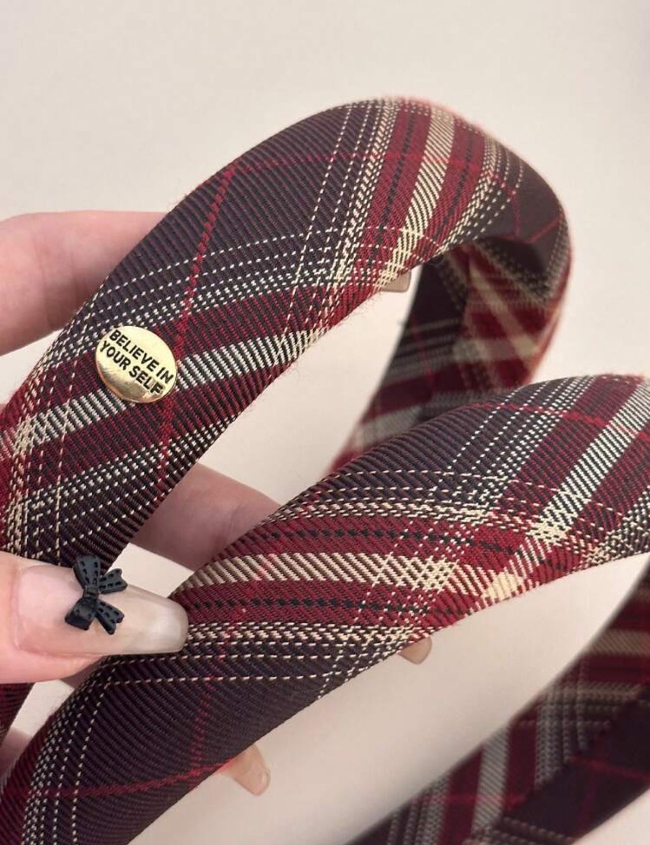 2pcs Vintage Plaid Headband