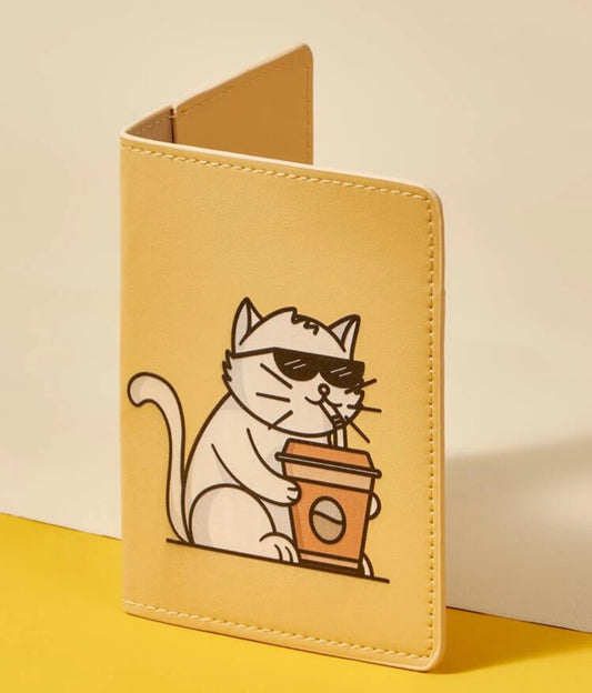 Cartoon Cat Passport Holder