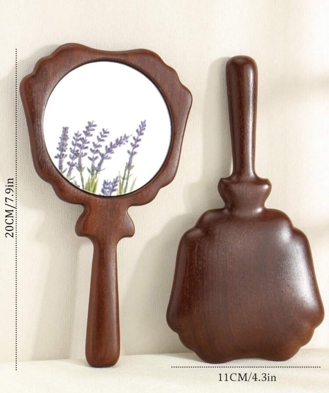 1Pc Wooden Makeup Mirror