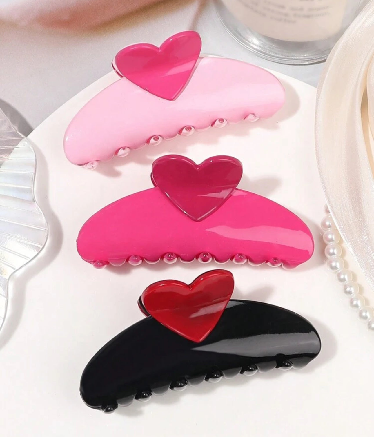 3Pcs Set Heart Hair Clips