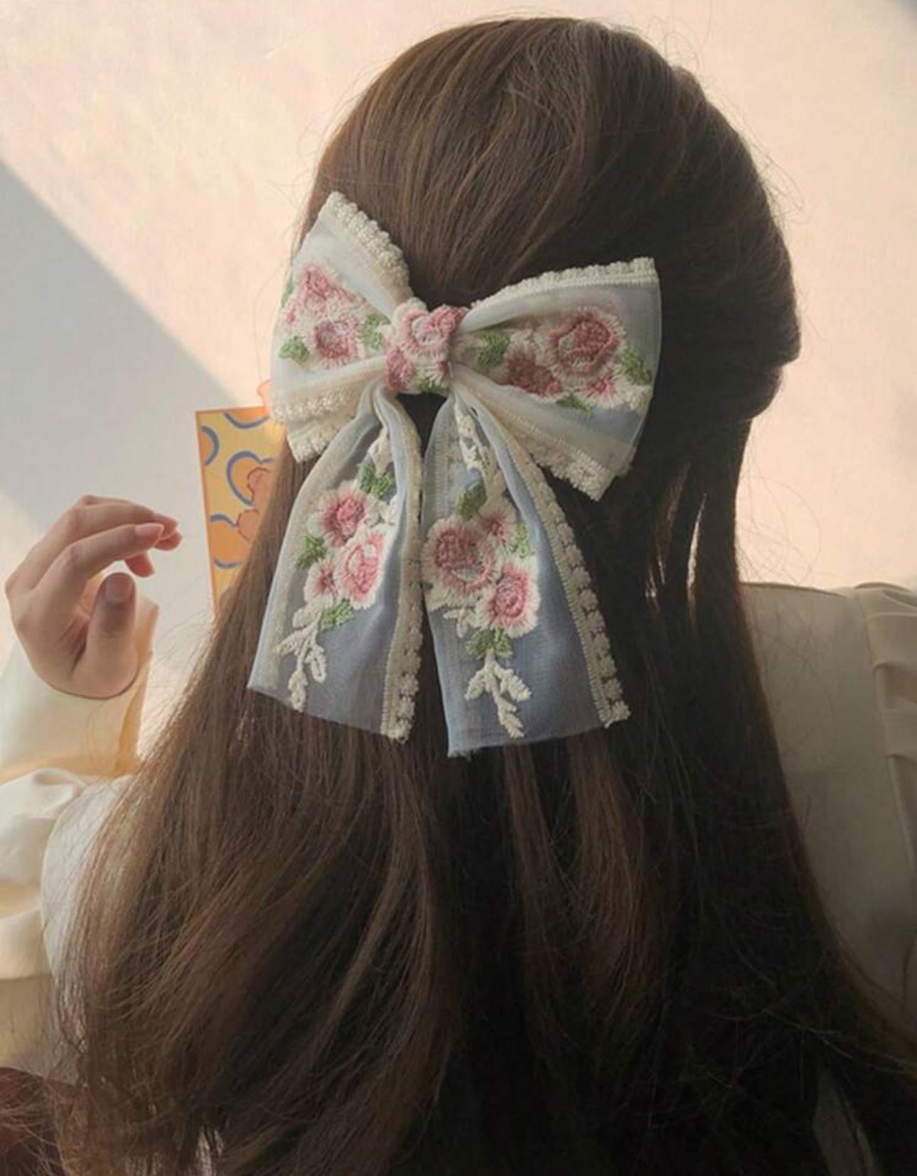 1Pc Lace Rose Flower Bow Hair Clip