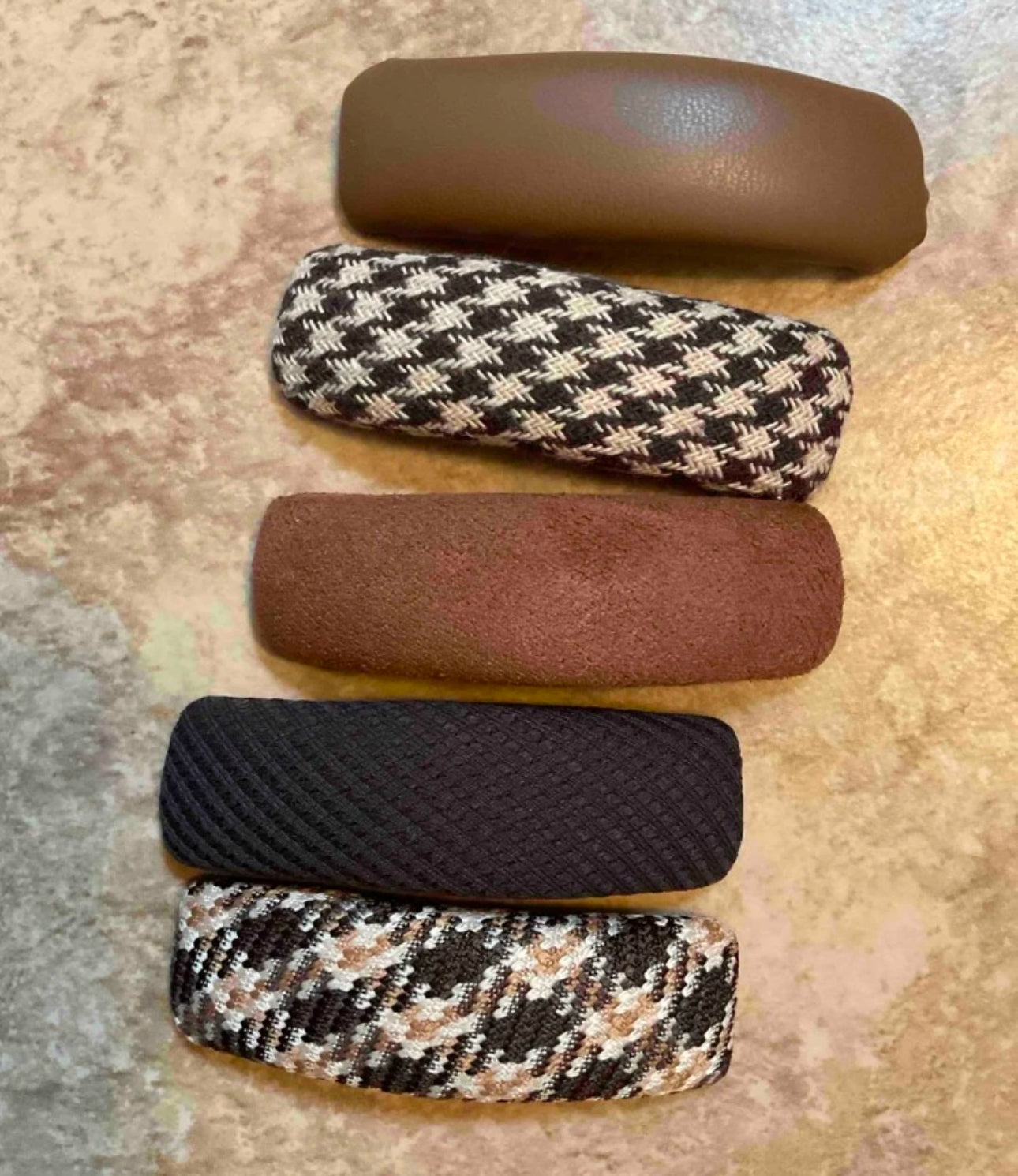 5Pcs/Sets Leather Hair Clips