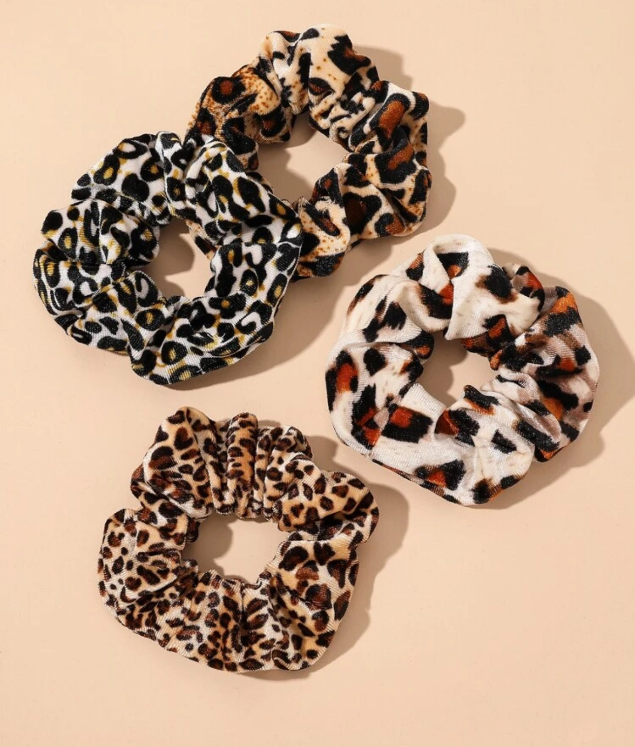 4Pcs Leopard Hair ties