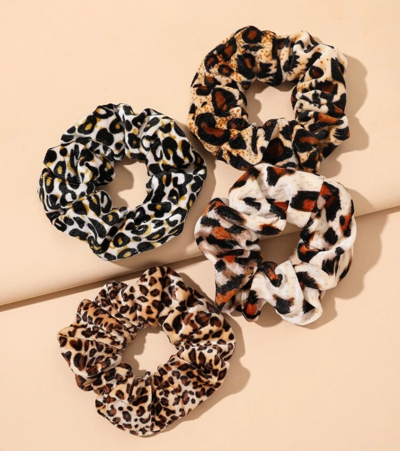 4Pcs Leopard Hair ties